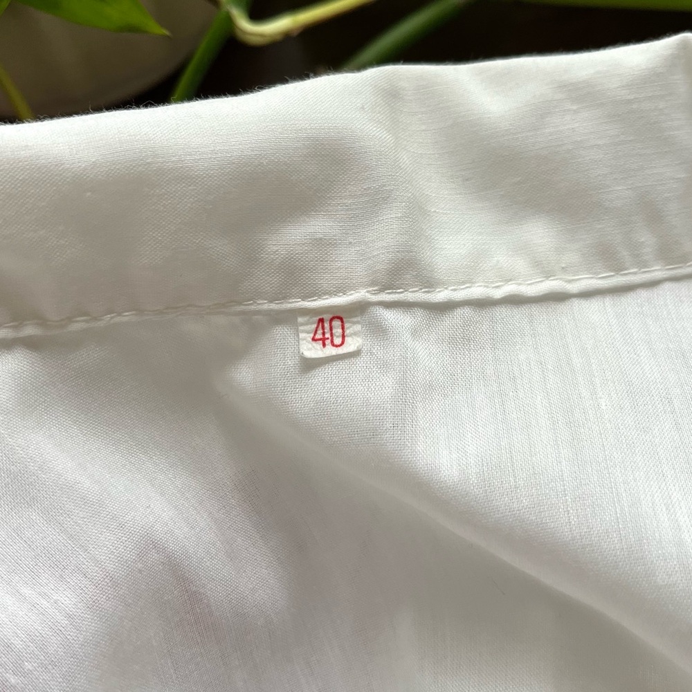 70s Embroidered Peasant Blouse White Pink Floral Cottagecore Boho - Picture 10 of 16